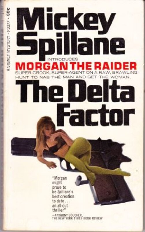 Book cover for "The Delta Factor" by Mickey Spillane