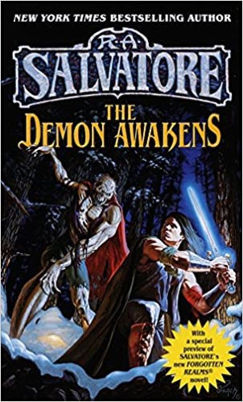 Book cover for "The Demon Awakens" by RA Salvatore