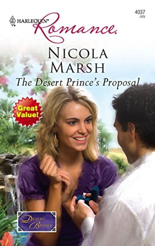 Book cover for "The Desert Prince's Proposal" by Nicola Marsh