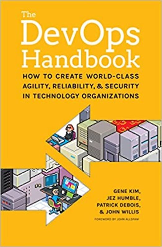 Book cover for "The DevOps Handbook" by Gene Kim