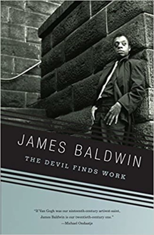 Book cover for "The Devil Finds Work" by James Baldwin