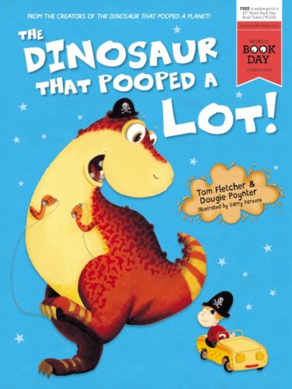 Book cover for "The Dinosaur that Pooped a Lot!" by Tom Fletcher