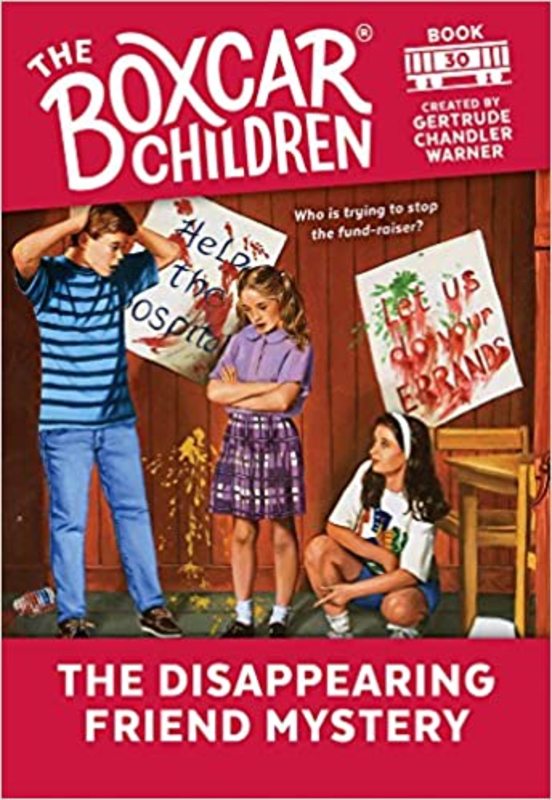 Book cover for "The Disappearing Friend Mystery" by Gertrude Chandler Warner