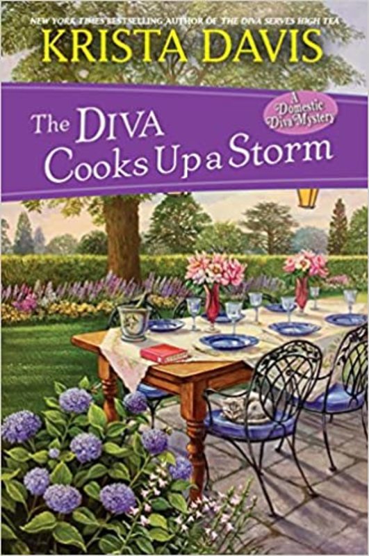 Book cover for "The Diva Cooks Up a Storm" by Krista Davis