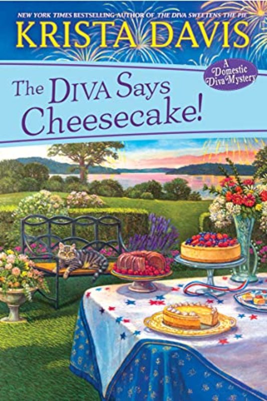 Book cover for "The Diva Says Cheesecake!" by Krista Davis