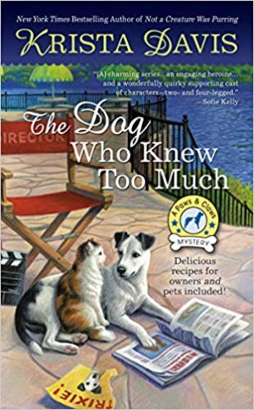 Book cover for "The Dog Who Knew Too Much" by Krista Davis