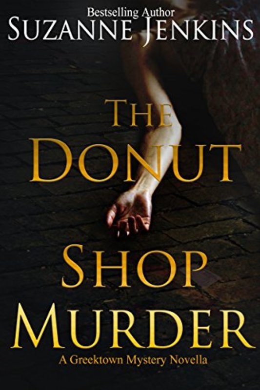 Book cover for "The Donut Shop Murder" by Suzanne Jenkins