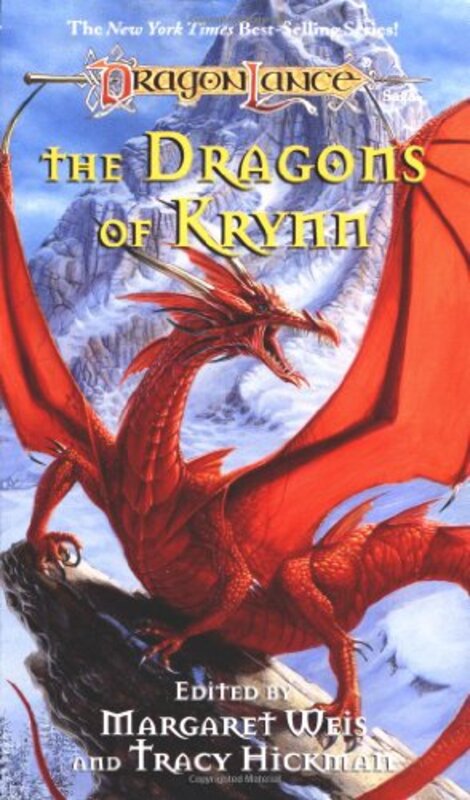 Book cover for "The Dragons of Krynn" by Margaret Weis