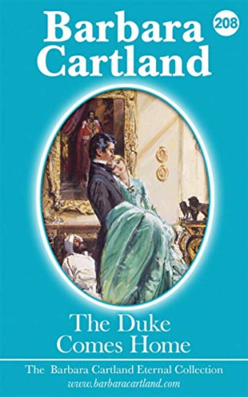 Book cover for "The Duke Comes Home" by Barbara Cartland