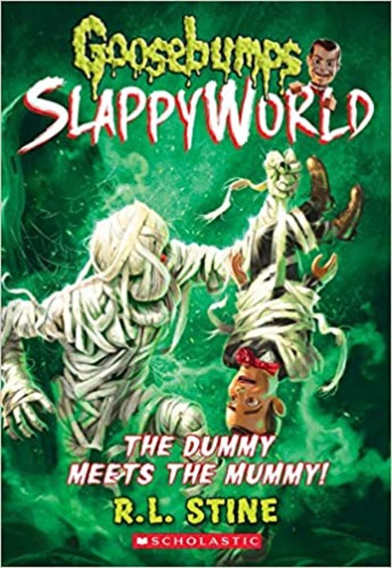 Book cover for "The Dummy Meets the Mummy!" by R.L. Stine
