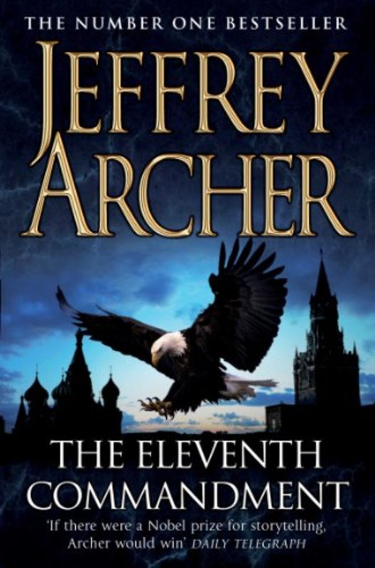 Book cover for "The Eleventh Commandment" by Jeffrey Archer