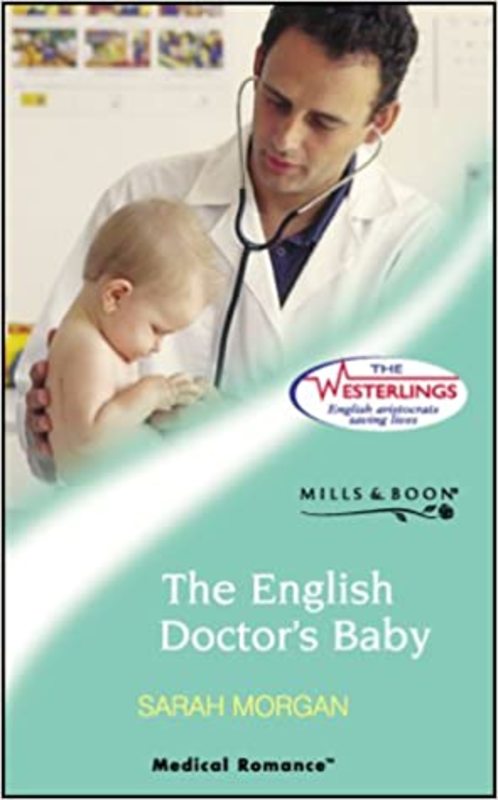Book cover for "The English Doctor's Baby" by Sarah Morgan