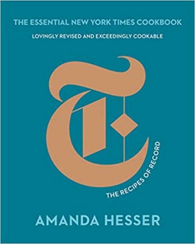 Book cover for "The Essential New York Times Cookbook" by Amanda Hesser