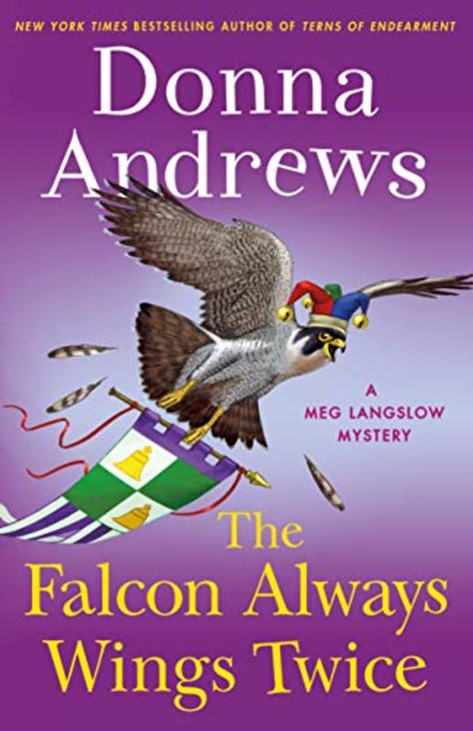 Book cover for "The Falcon Always Wings Twice" by Donna Andrews