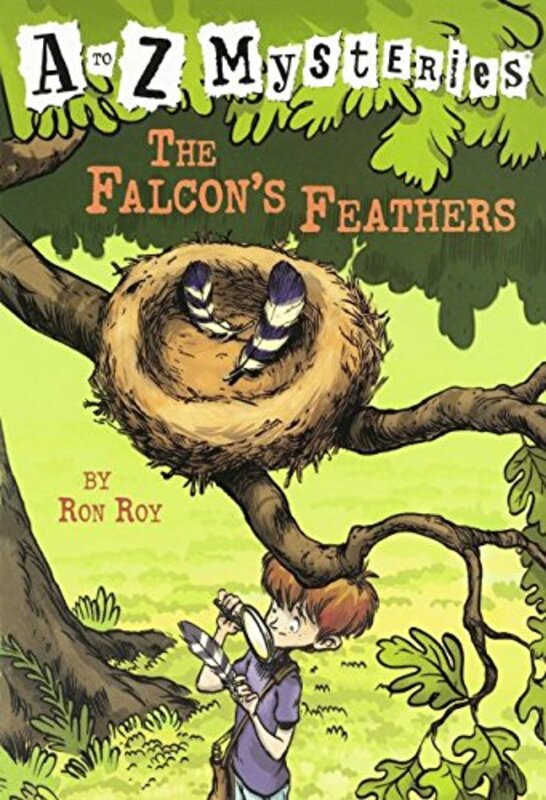 Book cover for "The Falcon's Feathers" by Ron Roy