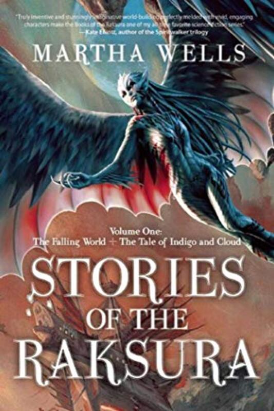 Book cover for "The Falling World & The Tale of Indigo and Cloud" by Martha Wells