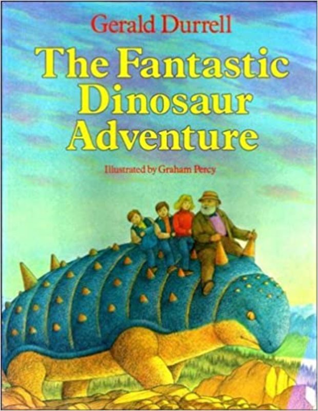Book cover for "The Fantastic Dinosaur Adventure" by Gerald Durrell