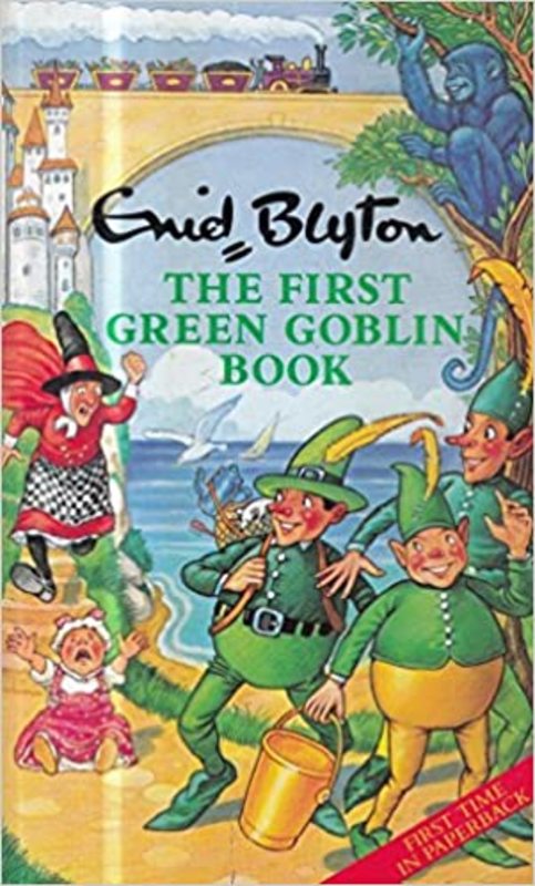 Book cover for "The First Green Goblin Book" by Enid Blyton