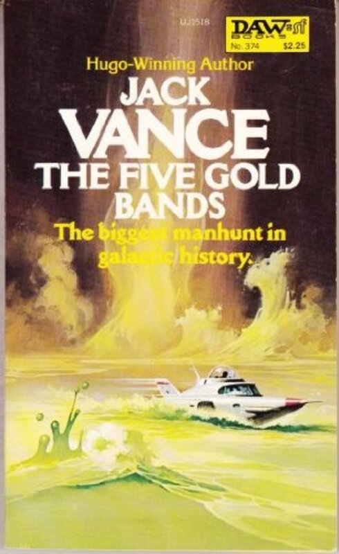 Book cover for "The Five Gold Bands / The Space Pirate" by Jack Vance
