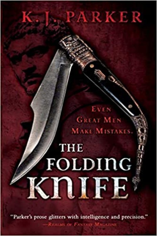Book cover for "The Folding Knife" by Tom Holt