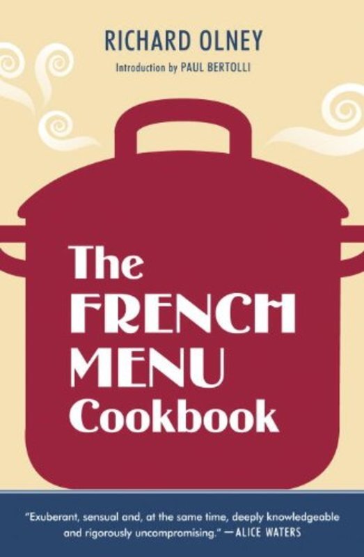 Book cover for "The French Menu Cookbook" by Richard Olney