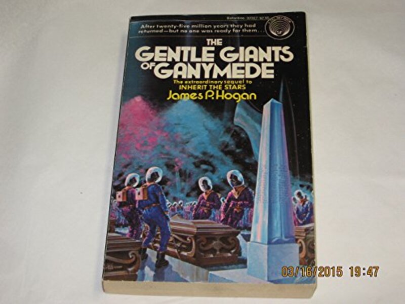 Book cover for "The Gentle Giants of Ganymede" by James P Hogan