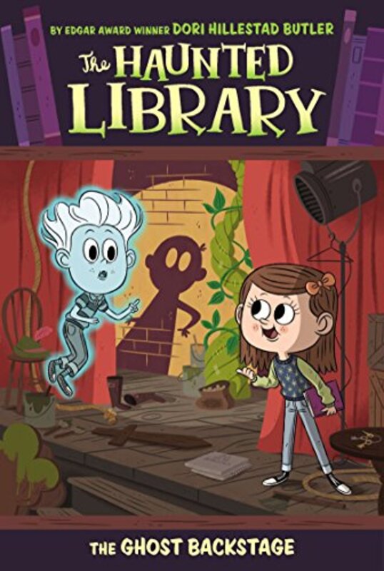 Book cover for "The Ghost Backstage" by Dori Hillestad Butler
