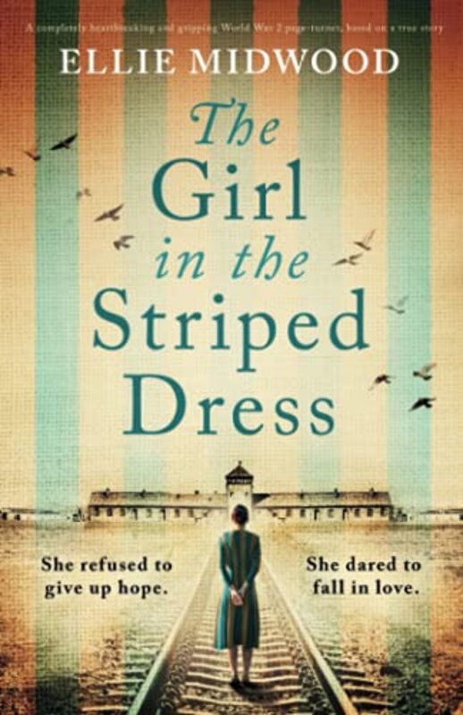 Book cover for "The Girl in the Striped Dress" by Ellie Midwood