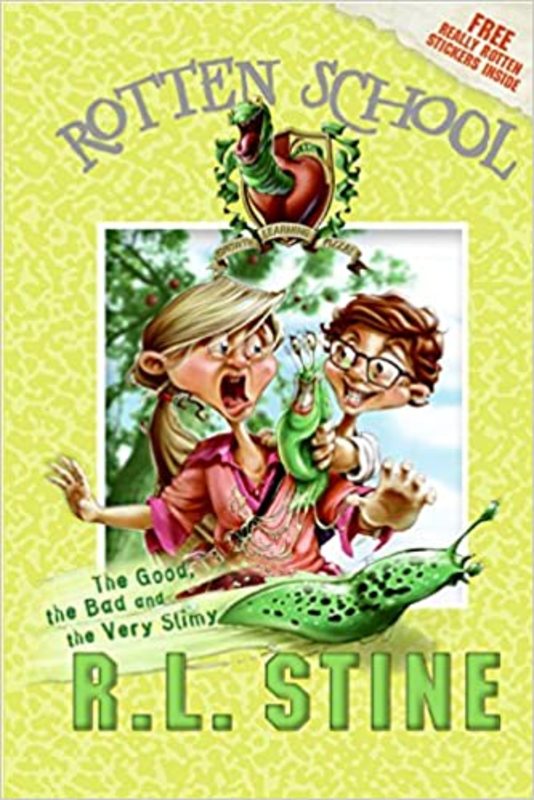Book cover for "The Good, the Bad and the Very Slimy" by RL Stine