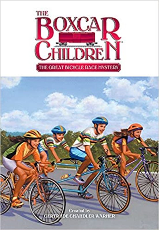 Book cover for "The Great Bicycle Race Mystery" by Gertrude Chandler Warner