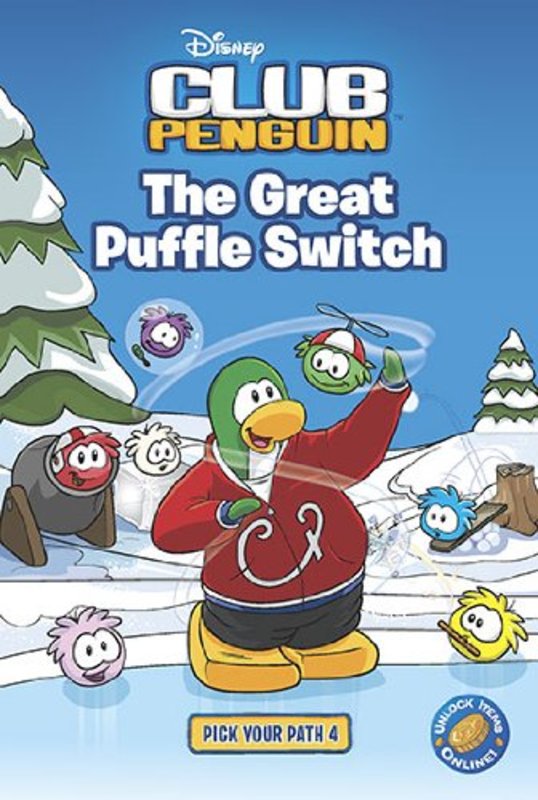 Book cover for "The Great Puffle Switch" by Tracey West
