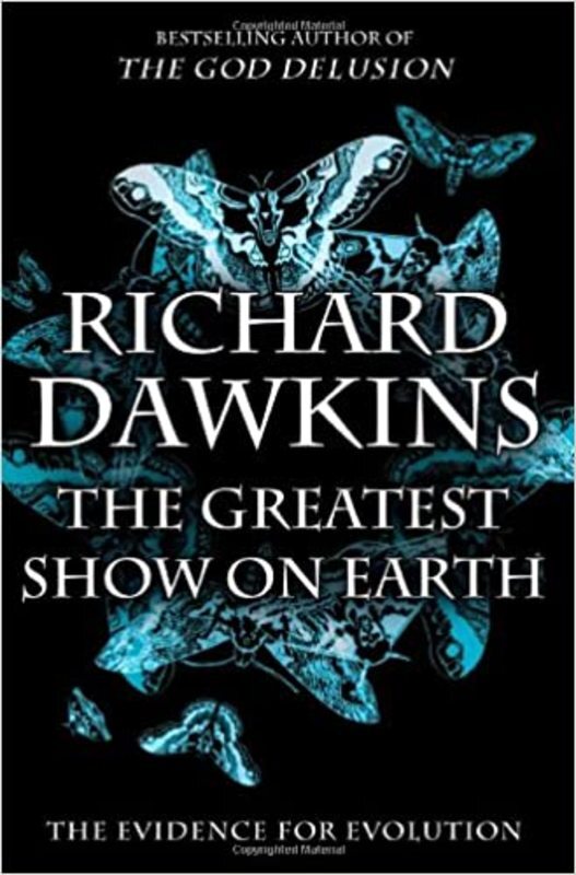 Book cover for "The Greatest Show on Earth" by Richard Dawkins