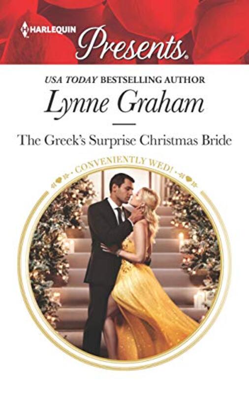 Book cover for "The Greek's Surprise Christmas Bride" by Lynne Graham