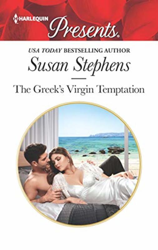 Book cover for "The Greek's Virgin Temptation" by Susan Stephens