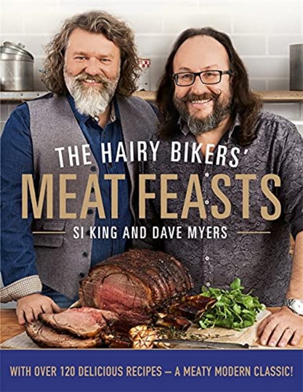 Book cover for "The Hairy Bikers' Meat Feasts" by Dave Myers