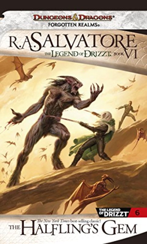 Book cover for "The Halfling's Gem" by RA Salvatore