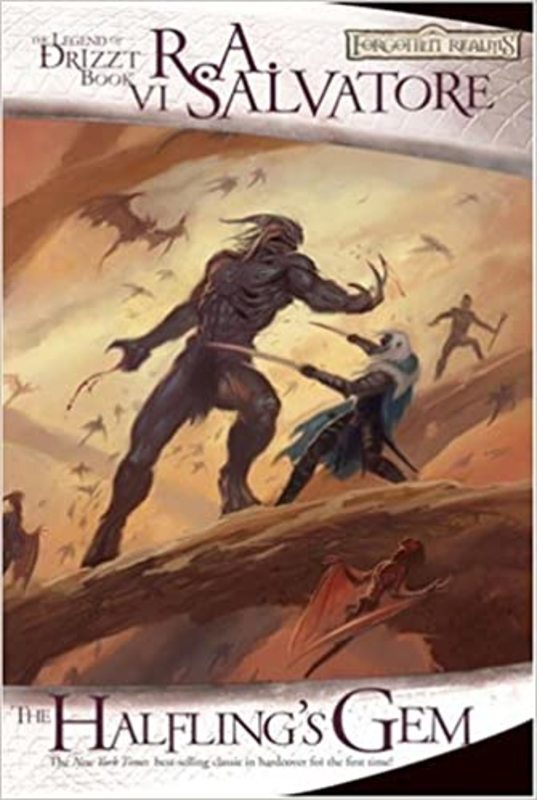 Book cover for "The Halfling's Gem" by R.A. Salvatore
