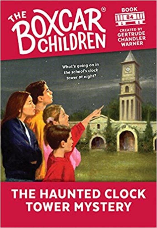 Book cover for "The Haunted Clock Tower Mystery" by Gertrude Chandler Warner