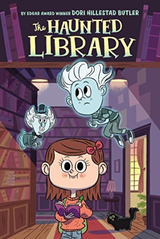Book cover for "The Haunted Library" by Dori Hillestad Butler