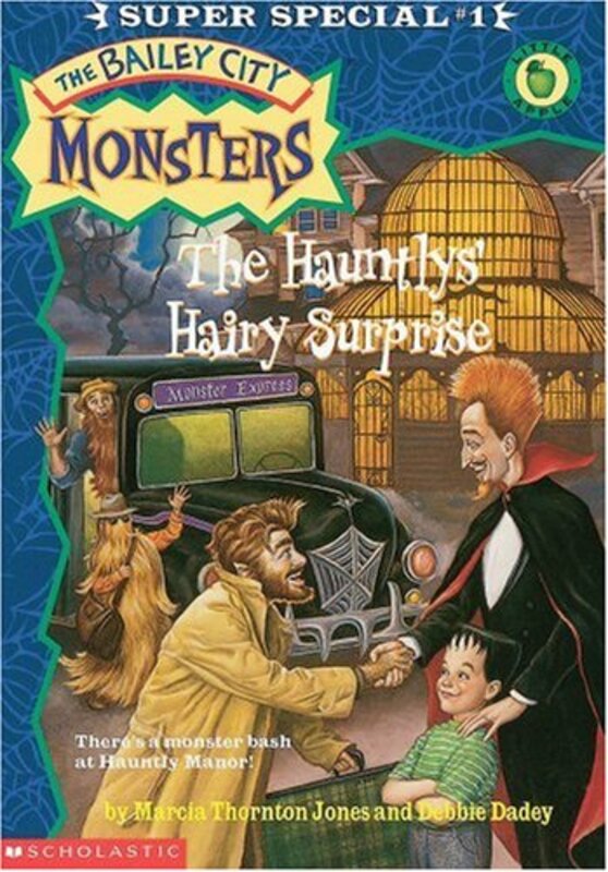 Book cover for "The Hauntlys' Hairy Surprise" by Marcia Thornton Jones