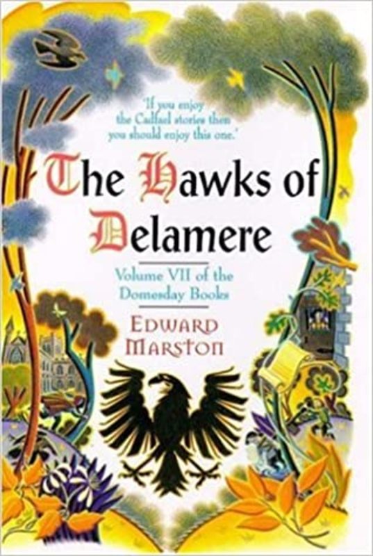 Book cover for "The Hawks of Delamere" by Edward Marston