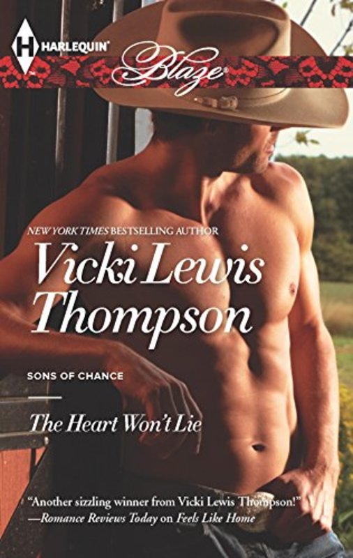 Book cover for "The Heart Won't Lie" by Vicki Lewis Thompson