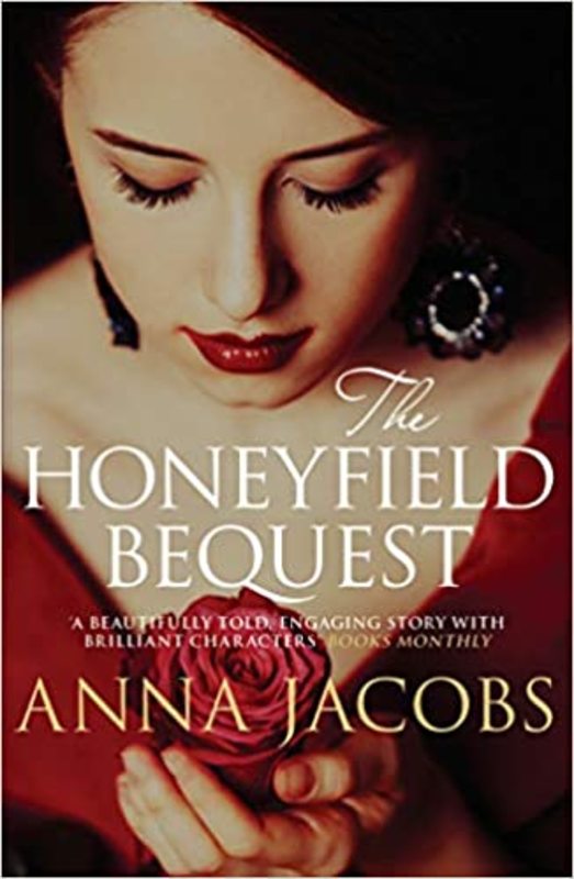 Book cover for "The Honeyfield Bequest" by Anna Jacobs