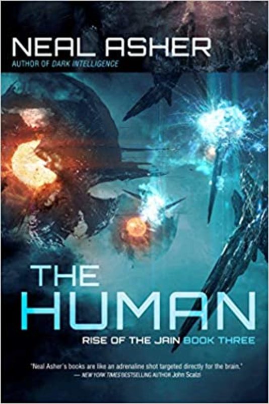 Book cover for "The Human" by Neal Asher