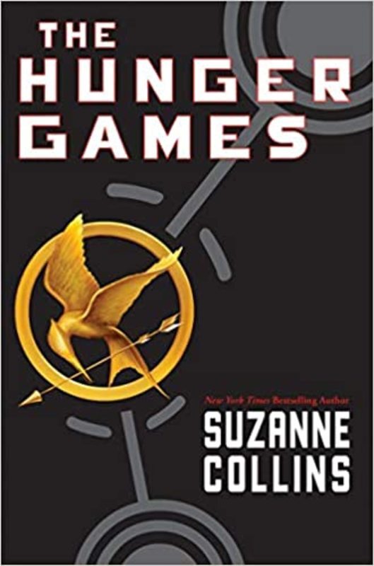 Book cover for "The Hunger Games" by Suzanne Collins
