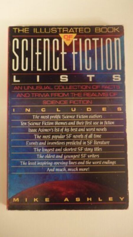 Book cover for "The Illustrated Book of Science Fiction Lists" by Mike Ashley