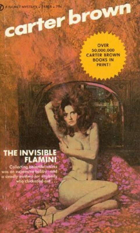 Book cover for "The Invisible Flamini" by Carter Brown
