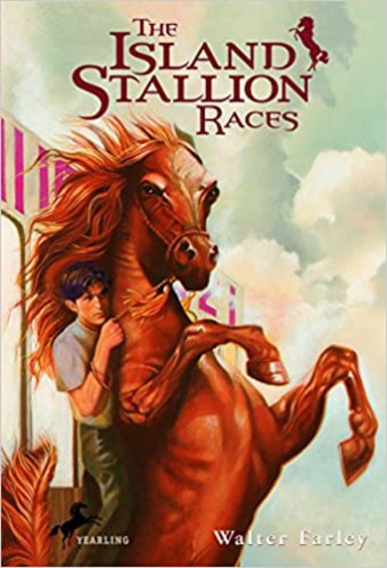 Book cover for "The Island Stallion Races" by Walter Farley