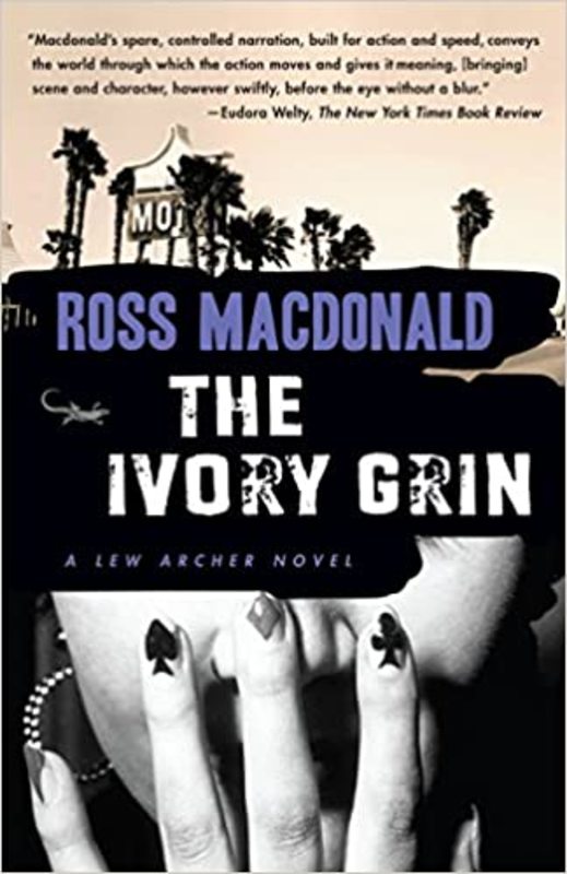 Book cover for "The Ivory Grin" by Ross Macdonald