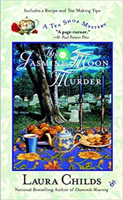 Book cover for "The Jasmine Moon Murder" by Laura Childs